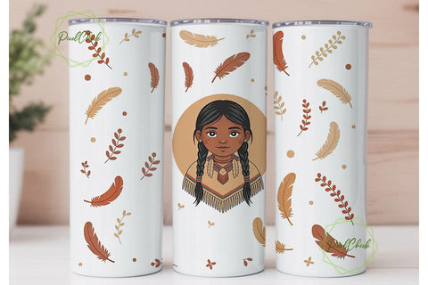 Native American Girl 20oz Tumbler Wrap Sublimation PixelChick 