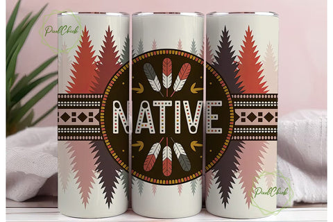 Native American Inspired Tumbler Wrap Sublimation PixelChick 