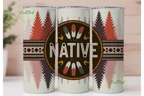 Native American Inspired Tumbler Wrap Sublimation PixelChick 