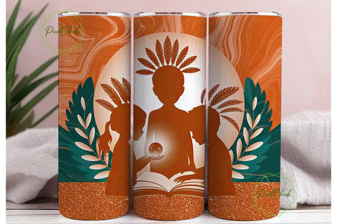 Native American Kids 20oz Tumbler Wrap Sublimation PixelChick 