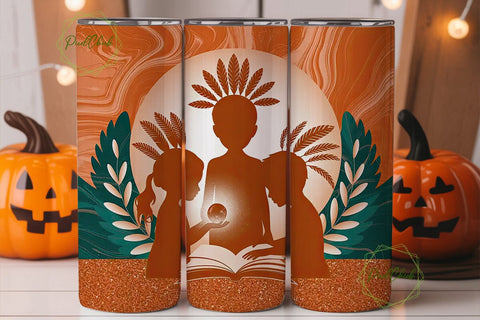 Native American Kids 20oz Tumbler Wrap Sublimation PixelChick 