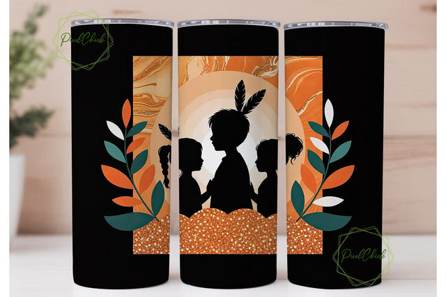 Native American Kids 20oz Tumbler Wrap Sublimation PixelChick 