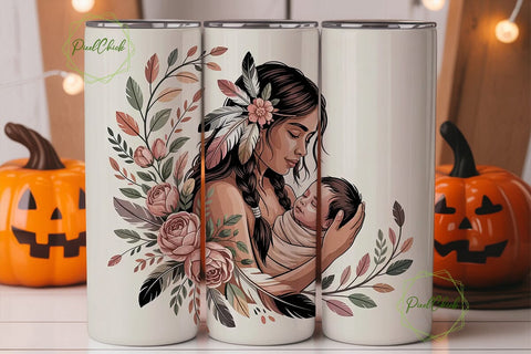 Native American Mom 20oz Tumbler Wrap Sublimation PixelChick 