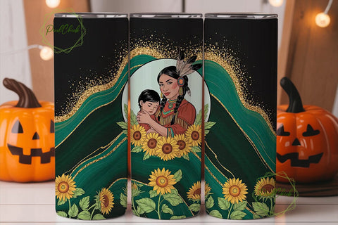 Native American Mom Tumbler Wrap Sublimation PixelChick 