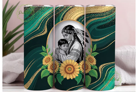 Native American Mom Tumbler Wrap Sublimation PixelChick 