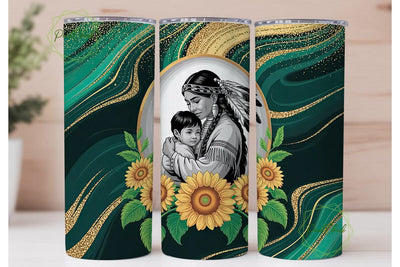 Native American Mom Tumbler Wrap Sublimation PixelChick 