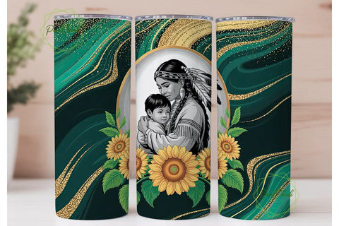Native American Mom Tumbler Wrap Sublimation PixelChick 