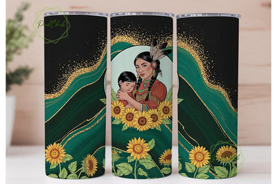 Native American Mom Tumbler Wrap Sublimation PixelChick 