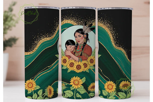 Native American Mom Tumbler Wrap Sublimation PixelChick 