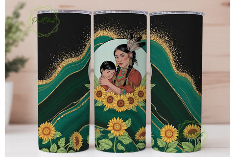 Native American Mom Tumbler Wrap Sublimation PixelChick 