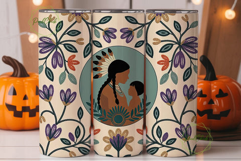Native American Mother Tumbler Wrap Sublimation PixelChick 