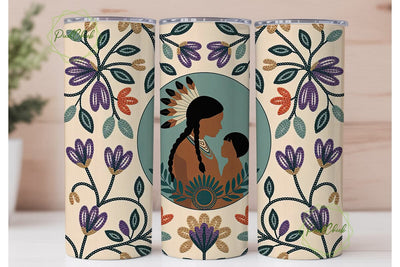 Native American Mother Tumbler Wrap Sublimation PixelChick 