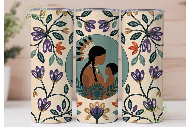 Native American Mother Tumbler Wrap Sublimation PixelChick 