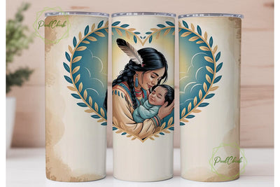 Native American Mother Tumbler Wrap Sublimation PixelChick 