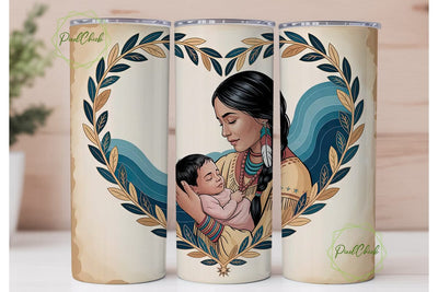Native American Mother Tumbler Wrap Sublimation PixelChick 