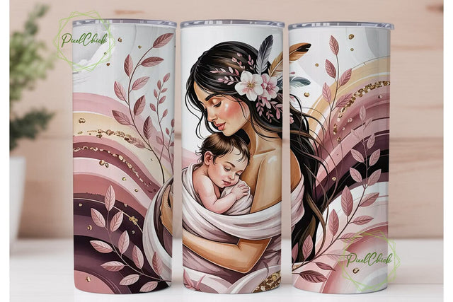 Native American Mother Tumbler Wrap Sublimation PixelChick 