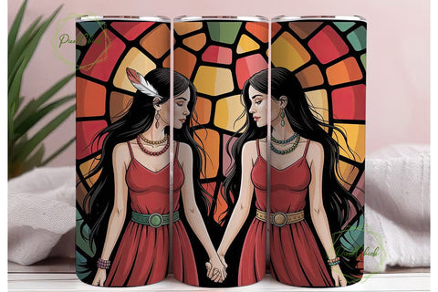 Native American Stained Glass Tumbler Sublimation PixelChick 