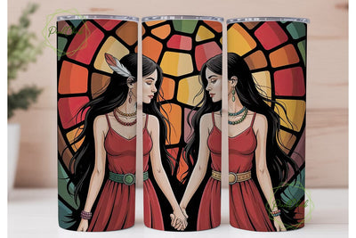 Native American Stained Glass Tumbler Sublimation PixelChick 
