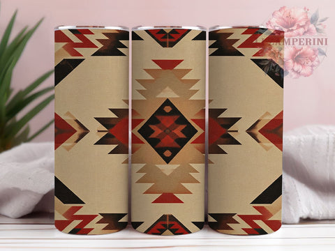 Native American Tribal Print 20oz Tumbler Wrap, 20oz Sublimation Design, Cultural Tumbler Design, Unique Gift Idea, Seamless Tribal Pattern, Ethnic Print Drinkware Sublimation Li Zamperini 