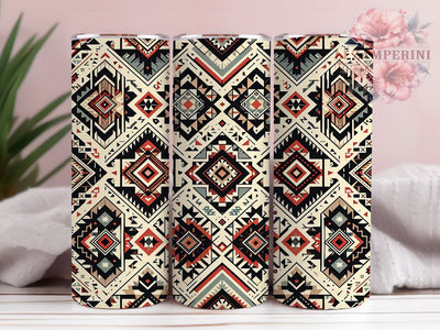 Native American Tribal Print 20oz Tumbler Wrap, 20oz Sublimation Design, Cultural Tumbler Design, Unique Gift Idea, Seamless Tribal Pattern, Ethnic Print Drinkware Sublimation Li Zamperini 