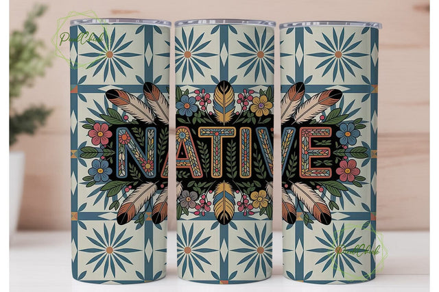 Native American Tumbler Wrap Sublimation PixelChick 