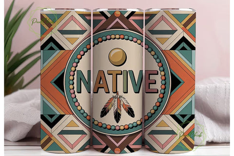 Native American Tumbler Wrap Sublimation PixelChick 
