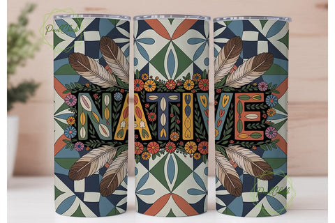 Native American Tumbler Wrap Sublimation PixelChick 
