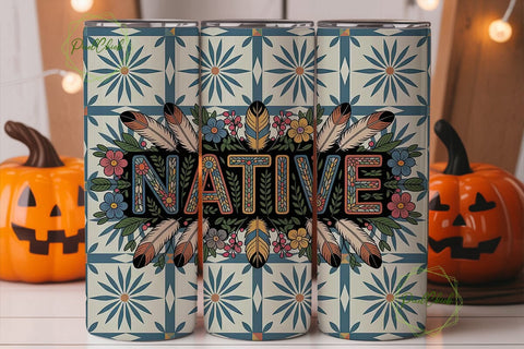 Native American Tumbler Wrap Sublimation PixelChick 