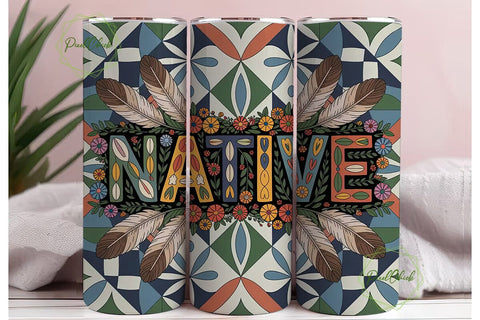 Native American Tumbler Wrap Sublimation PixelChick 