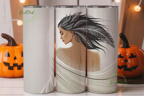 Native American Woman 20oz Tumbler Wrap Sublimation PixelChick 