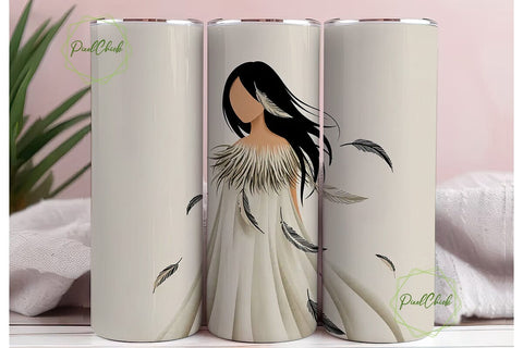 Native American Woman 20oz Tumbler Wrap Sublimation PixelChick 