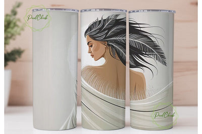 Native American Woman 20oz Tumbler Wrap Sublimation PixelChick 