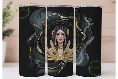 Native American Woman Tumbler Wrap Sublimation PixelChick 