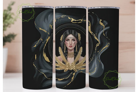 Native American Woman Tumbler Wrap Sublimation PixelChick 
