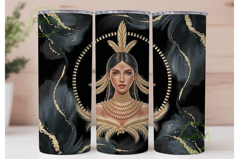 Native American Woman Tumbler Wrap Sublimation PixelChick 