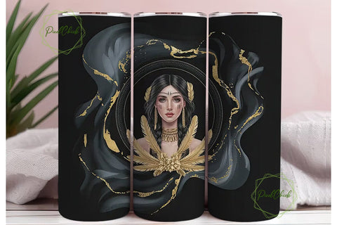 Native American Woman Tumbler Wrap Sublimation PixelChick 