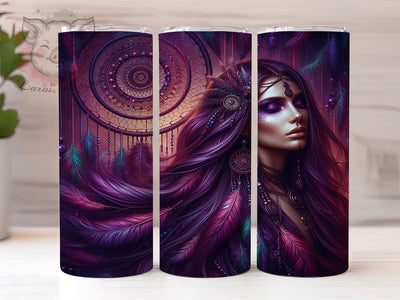 Native Dreamcatcher Woman Tumbler Wrap, Native American Tumbler, Indian Dreamcatcher Sublimation, Tribal Woman Cup, Indigenous Art Drinkware, Boho Dreamcatcher Mug, Cultural Heritage Digital Sublimation Lara' s Designs 