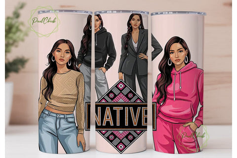 Native Fashion 20oz Tumbler Design Sublimation PixelChick 