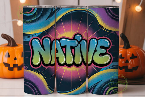 Native Graffiti Tumbler Wrap Sublimation PixelChick 