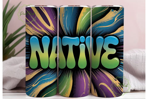Native Graffiti Tumbler Wrap Sublimation PixelChick 