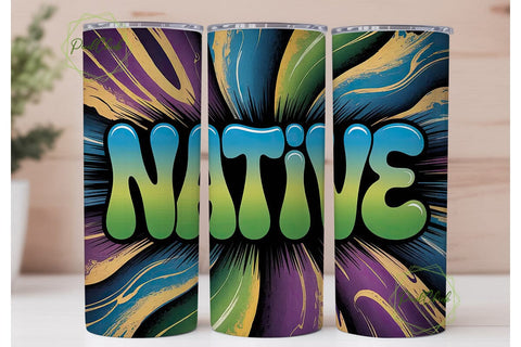 Native Graffiti Tumbler Wrap Sublimation PixelChick 