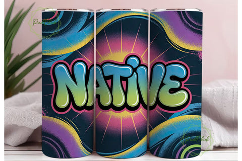 Native Graffiti Tumbler Wrap Sublimation PixelChick 