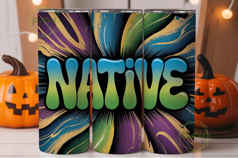 Native Graffiti Tumbler Wrap Sublimation PixelChick 