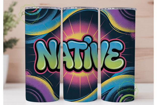 Native Graffiti Tumbler Wrap Sublimation PixelChick 