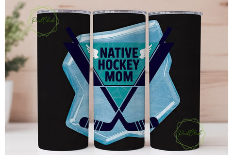Native Hockey Mom 20oz Tumbler Wrap Sublimation PixelChick 