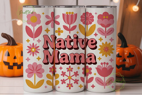 Native Mama Floral Tumbler Wrap Sublimation PixelChick 