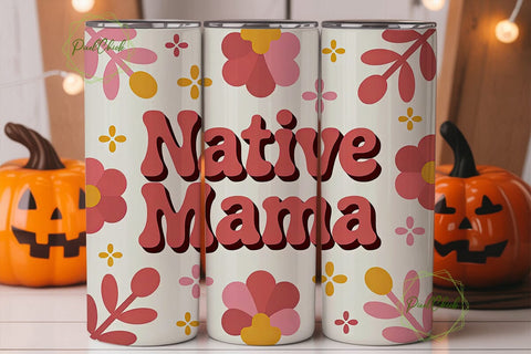Native Mama Floral Tumbler Wrap Sublimation PixelChick 
