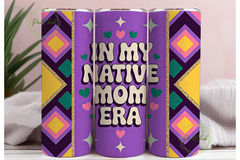 Native Mom Era 20oz Tumbler Wrap Sublimation PixelChick 