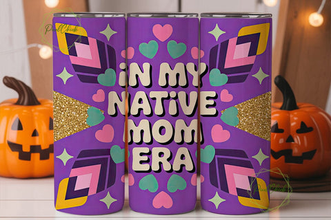 Native Mom Era 20oz Tumbler Wrap Sublimation PixelChick 