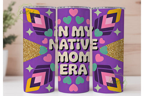 Native Mom Era 20oz Tumbler Wrap Sublimation PixelChick 